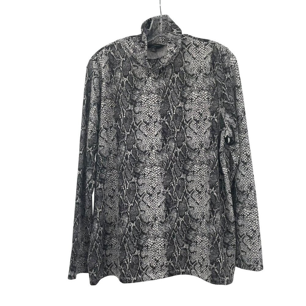 Banana Republic Snake Print Sweater Cowl Neck Womens Size XL Lightweight